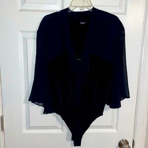 Sexy black Marciano flowy sleeved bodysuit